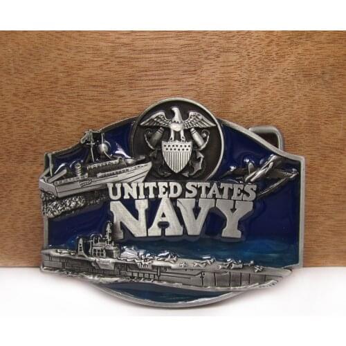 BuckleClub zinc alloy retro United states NAVY military jeans gift belt buckle FP-02223 for men 4cm width loop drop shipping