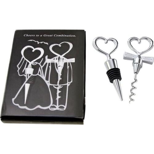 Best Selling Kitchen Tool Wedding favors Gifts Bottle Opener & Stopper Set Wedding Return Gifts for Guests