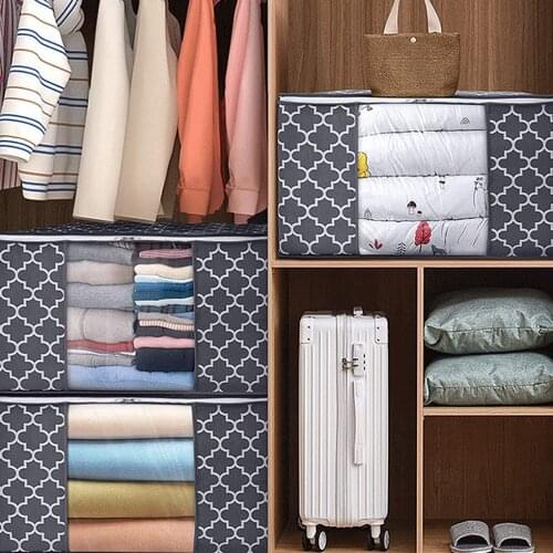 Foldable Clothes Quilt Storage Bag Blanket Closet Sweater Organizer Box Sorting Pouches Clothes Cabinet Container Home Organizer