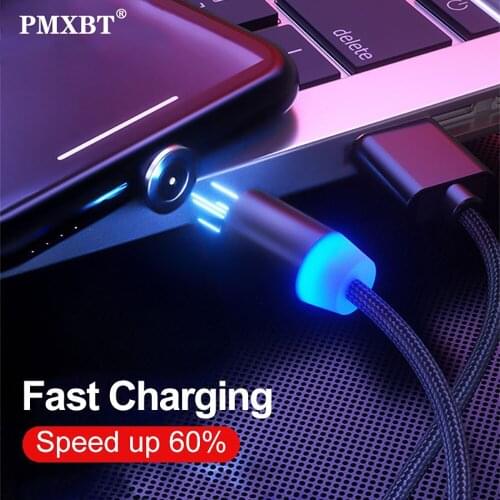 LED Magnetic Micro USB Type C Cable Data Charge Wire For iPhone 12 Xiaomi Samsung Huawei Mobile Phone Charger USB C Charge Cable