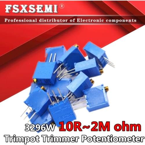 10pcs 3296 3296W Trimpot Trimmer Potentiometer 50 100 200 500 ohm 1K 2K 5K 10K 20K 50K 100K 200K 500K 1M 2M 103 100R 200R 500R