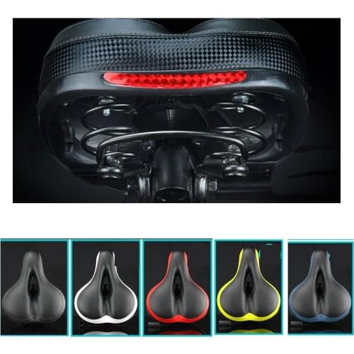 Comfortable Soft Bike Mountain Mtb Reflect Light Seat Wider Shock Absorbing Hollow Bicycle Saddle Bike Scooter Seat