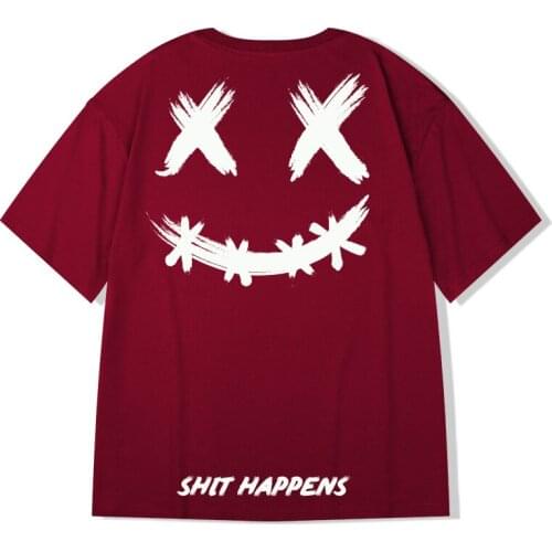 Streetwear WomensT Shirts Fashion Trend Smiley Printed 100%Cotton Tops Tees Summer Casual Women Clothing Short Sleeve T Shirt