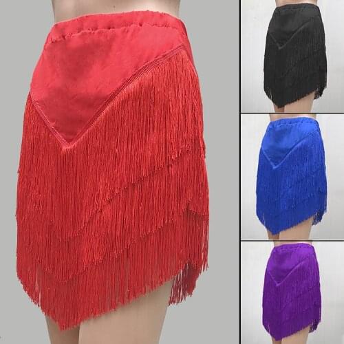 Adult Latin Dance Performances Tassel Skirt Adult Children Practise Dance Skirt Dance Fringe Skirt Latin Ballroom Costume