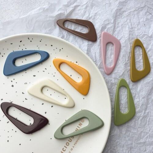 InsJapan-Korea super-large triangular-shaped hollow elliptical hair-clip patch DIYhand-made ornament ear-nail accessory material