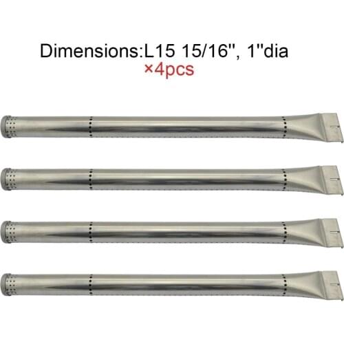 BBQ Parts Gas Grill Replacement 15.9 Inch (40.4cm) Stainless Steel Burner 4pack