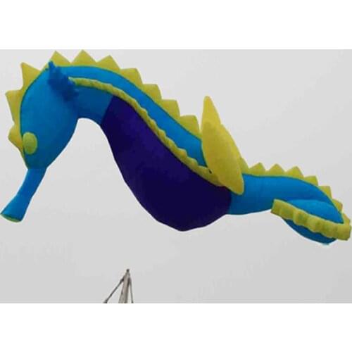 10m rainbow fabrics long Software kite hippocampus horse fun large minion kites animal handle buggy outdoor toys windsock adults
