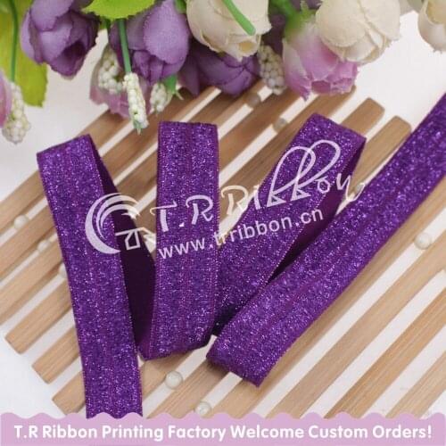 100 YARDS 5/8 inch glitter folded elastic #90132 thread foes for kids headband