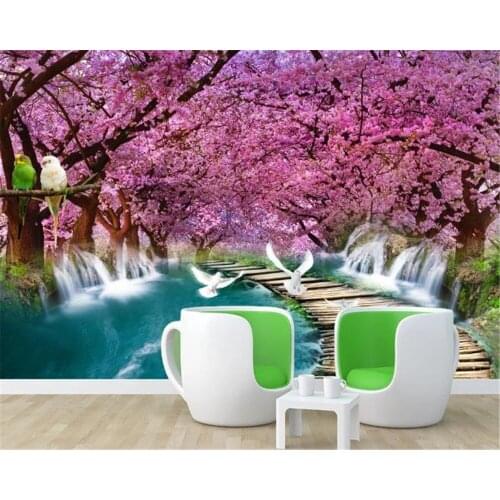 3d Bedroom Wallpaper Fantasy Woods Park Green Road 3d Landscape Walkway Aisle Living Room Decoration HD Wallpaper