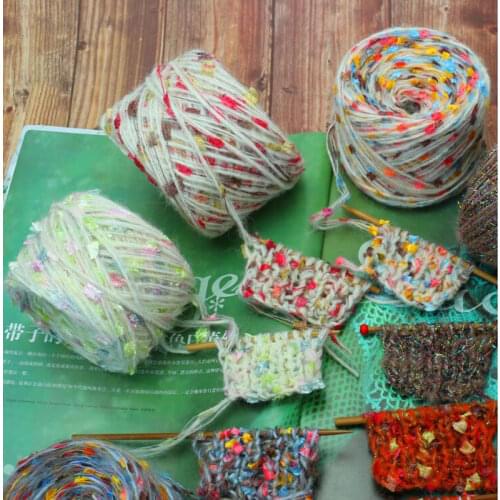 50g/Lot Colorful Mohair Knot Yarn to Hand Knitting Wool Flag Fancy Yarn for Crocheting Tassel Lana Crochet Yarn Metallic Line