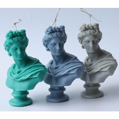 Apollo-portrait Candle Mould Aromatherapy Candle Plaster Mould For Decoration Silicone Candle Molds Bee wax candle mold