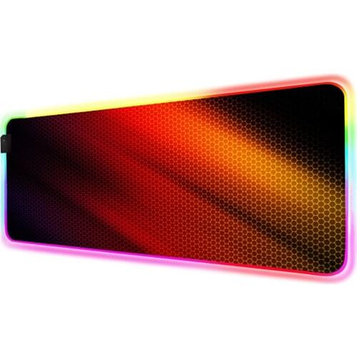 Black and red Mouse Pad rgb Gamer Accessories Large LED MousePad XXL Gaming Desk Mat with Backlit protector escritorio