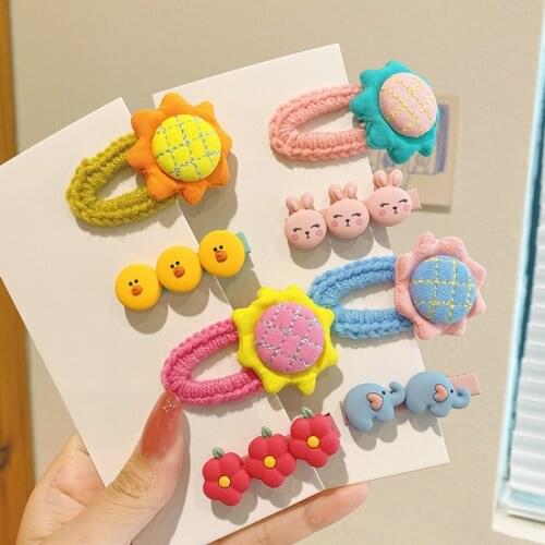 2 Pcs/Set Children Cute Colors Acrylic Flower Ornament Hair Clips Gilrs Lovely Sweet Barrettes Hairpins Kids Hair Accessories