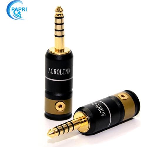 PAPRI DIY 4.4mm Plugs HiFi Repair Headphone Jack Audio Pure Brass Gold Plated Connector Plug For Earphone NW-WM1Z/A