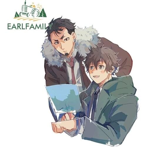 EARLFAMILY 13cm x 9.9cm for Irie Kazumichi Anime Car Sticker Vinyl Car Wrap Decal Waterproof Air Conditioner Windshield Decor
