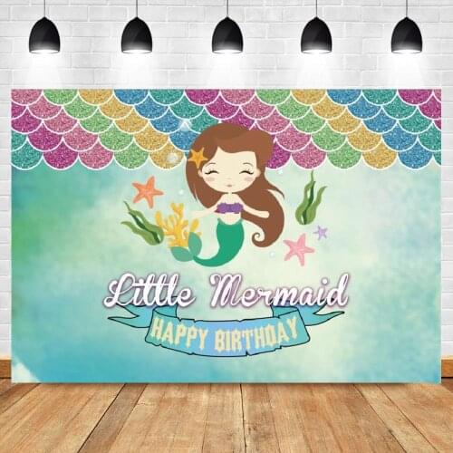 Mermaid Backdrops for Photography Bubble Underwater Castle Seaweed Photo Backgrounds Baby Birthday Party Photophone Photozone