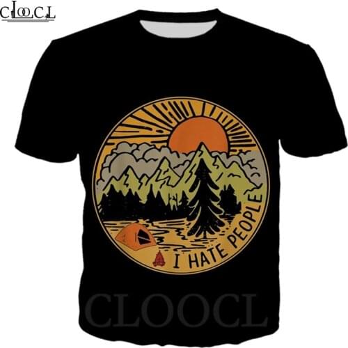 CLOOCL Sloth Kills You Cheer Up I Hate People Camping T Shirt 3D Print Men Women Short Sleeve Sweatshirts Casual Streetwear Tops