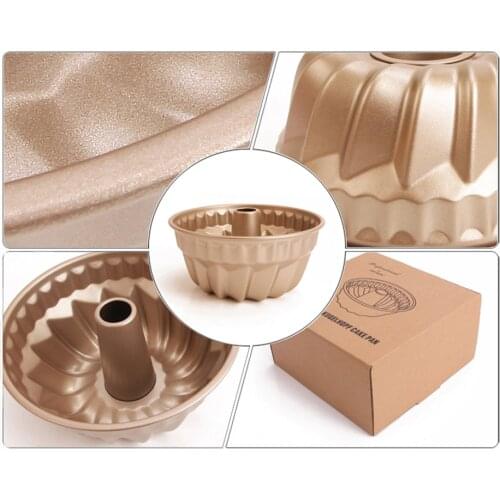 Deep Round Fluted Cake Pan Tin Tube7'' Savarin Pan Nonstick Baking