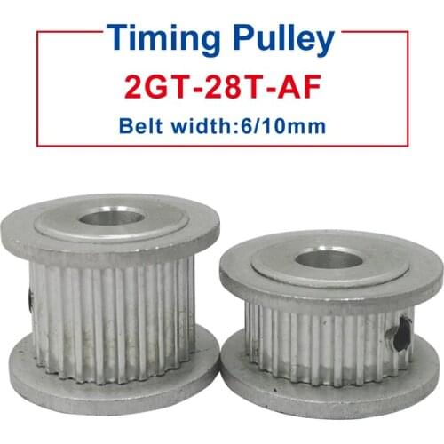 GT2-28Teeth Timing Pulley Inner Bore 5/6 mm Aluminum pulley wheel width 7/11 mm Match With 6/10 mm Timing Belt For 3D Printers