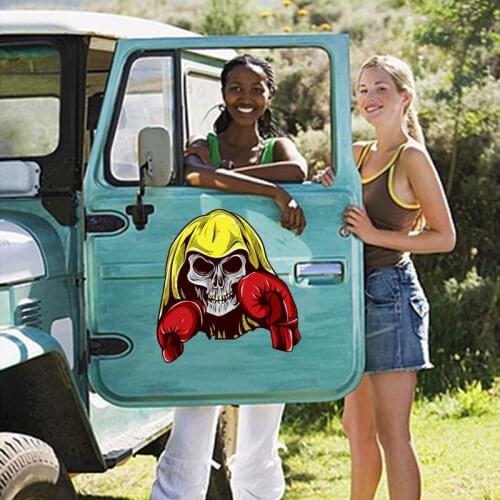 Hot Personality Boxing Skull Car Body Car Sticker Windshield Bumper Motorcycle Helmet Decal Vinyl Cover Scratches Waterproof PVC