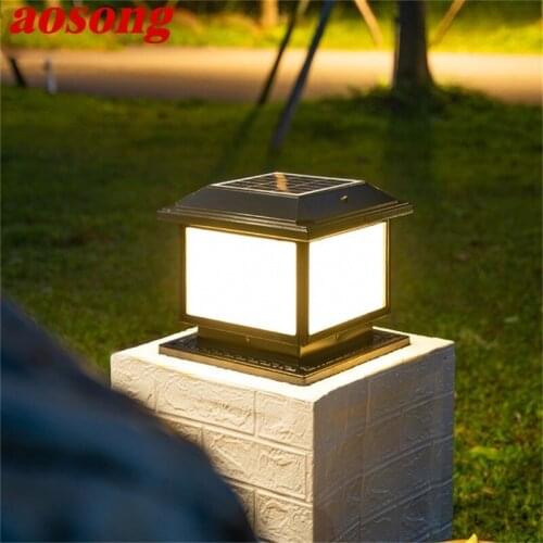 Outdoor Solar Post Lamp Wall Lights With Remote Control Waterproof IP65 Modern LED For Home Garden