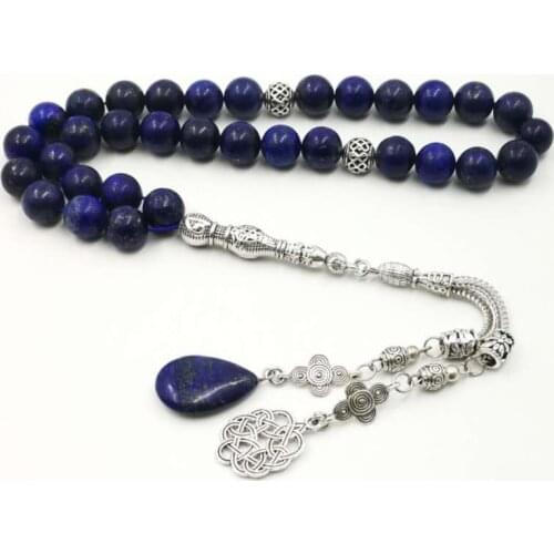 Natural Lapis lazuli Tasbih mens bracelets 2019 style Blue stone bracelet homme misbaha bangles New fashion natural bracelet