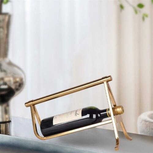 Neoclassical Gold Creative Metal Wine Rack with Electroplating Process Home Decor Wine Bottle Holder crafts European Wine Rack