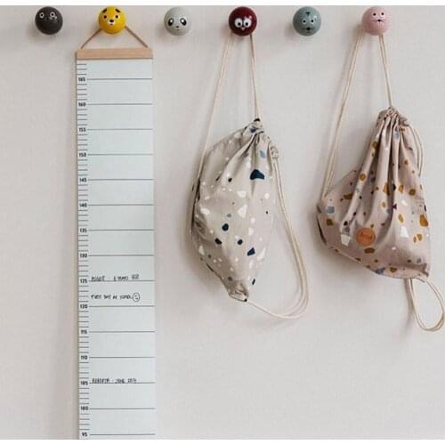 Nordic Children Height Ruler Canvas Hanging Growth Chart Kids Room Wall Decor
