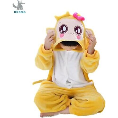 HKSNG Kids Animal Yoci Monkey Onesie Kigurumi Pajamas High Quality Flannel Cartoon Family Party Costumes Jumpsuits Zipper