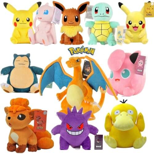 Pokemon Plush Toy Pikachu Plush Cartoon Anime Character Bulbasaur Squirtle Charizard Eevee Snorlax Jigglypuff Psyduck Dolls