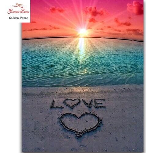 Full Square Diamond scenic 5D DIY diamond embroidery Mosaic sea love Picture Rhinestone wedding decor home