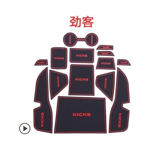 Car interior Anti-Slip Gate Slot Cup Mat for Nissan Kicks 2017 2018 2019 2020 HYBRID 50 series Non-slip Pad Rubber Coaster