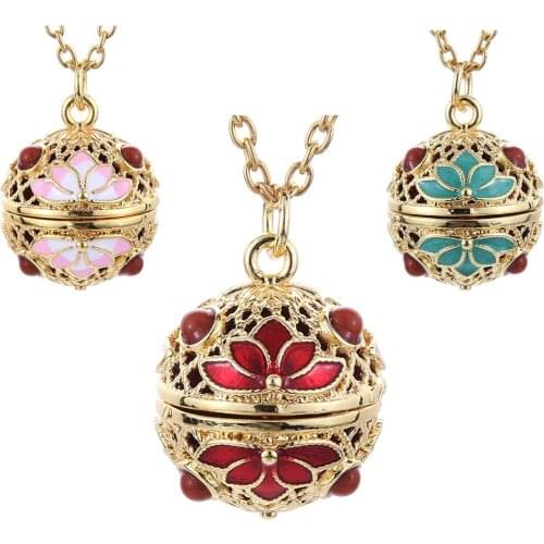 Retro Aromatherapy Necklace Diffuser Pendant Open Lockets oil painting Exquisite small cage Perfume Essential Oil Aroma Necklace