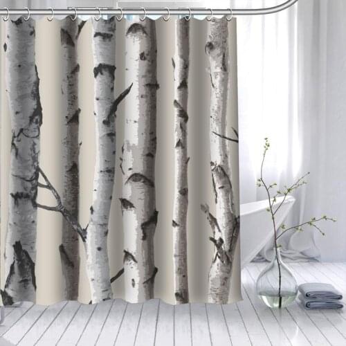 Birch Fores Shower Curtain 3D Waterproof Polyester Fabric Bath Curtain High Defintion Printing 12 Hooks For The Bathroom Gift