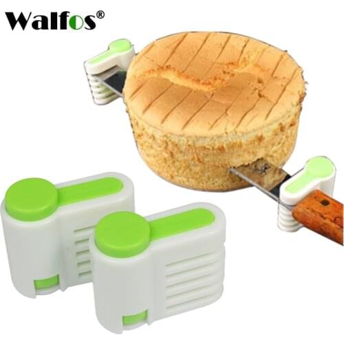 WALFOS 2 Pieces 5 Layers Bread Slicer Food-Grade Plastic Cake Bread Cutter 5 Levers Cutting Bread Knife Splitter Toast Slicer