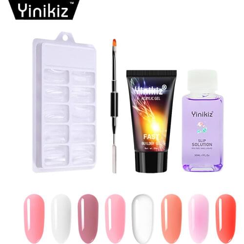 Yinikiz 30ml Acrylic Poly Extension Nail Gel Nail Kits Gel For Building Nail Polish Builder Nail Gel Kit Manicure Set