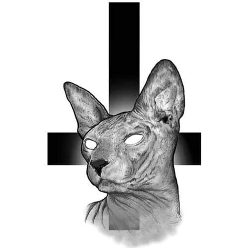 13cm x 10cm for Sphynx Cat Funny Car Stickers DIY Motorcycle Sticker Anime Decals Waterproof 3D Creative Decal PVC