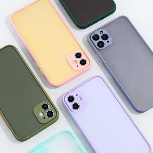 Camera Lens Protection Bumper Shockproof Silicone Matte Phone Cases For iPhone12 11 Pro Max XR XS X 8 7 Back Cover Fundas Coque