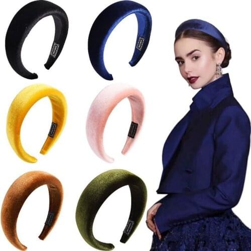 2020 Women Thick Sponge Bezel Velvet Vintage Head Band Lady Hoop Wide Hairbands Woman Headbands Korean Girls Hair Accessories