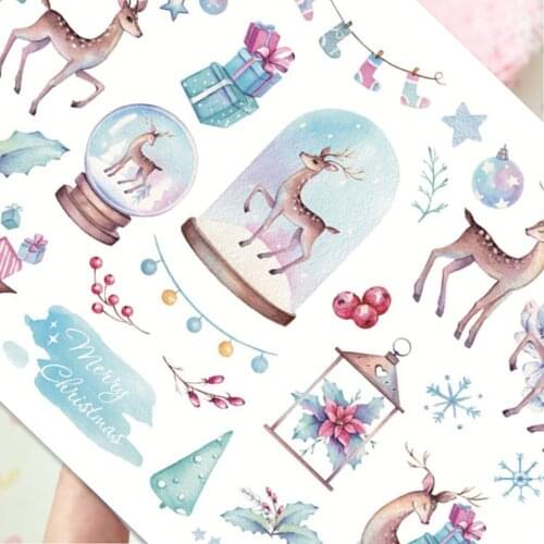 1pc Cute Christmas Sticker Santa Claus/Elk/Snowman Kawaii Stationery Papeleria DIY Scrapbooking Dairy Label pegatinas Stickers