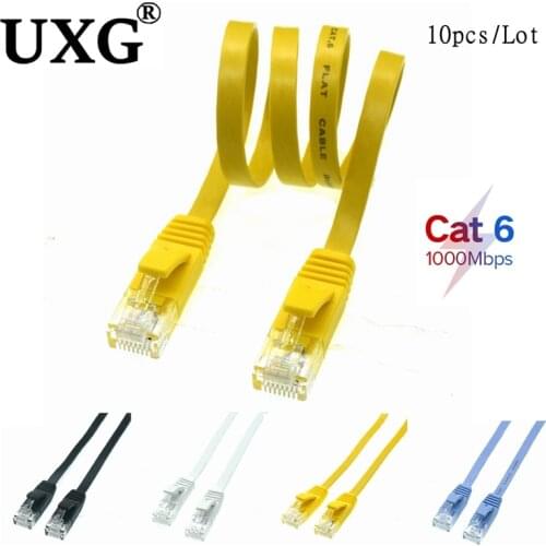 10pack 20cm 50cm 1m 3ft 2m 3m 5m 10m 20m 30m 40m 50m Cable CAT6 Flat UTP Ethernet Network Cable RJ45 Patch LAN 1000Mbps Cable