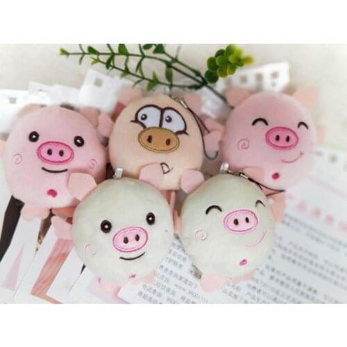 10cm Piggy Plush Toy Cute Pendant Mobile Wallet Key Pendant Plush Stuffed Animal Pig Doll Kids Toy Random Style One Piece