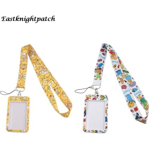 12pcs/lot E2891 Cartoon Lanyard Keychain key Badge ID Mobile Phone Rope Cute Gifts Lanyard With Card Holder