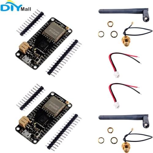 2pcs/lot 868MHz LoRa32u4 II Development Board Lora Module IOT SX1276 HPD13 + IPEX to SMA Antenna + JST Battery Cable