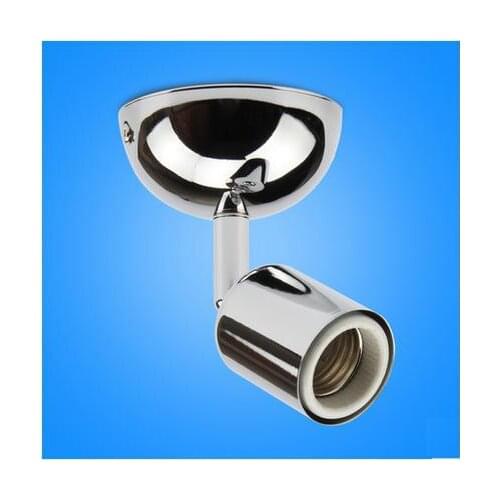 2pcs/lot E27ceramic 180degree+270degree rotatable Lamp holder with 80mm metal mounted cover / E27 Light base With 10cm Wire