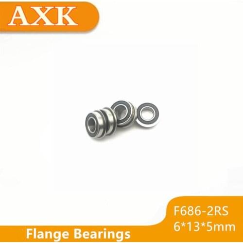 2021 Time-limited Hot Sale F686-2rs Bearing 6x13x5mm ( 10 Pcs ) Abec-1 Miniature Flanged F686rs Ball Bearings Rf-1360dd