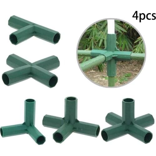 4pcs Bracket Connectors 16mm Garden Plant Climbing Awning Plastic Bracket Connectors Plant Support Shading Pipe Rod Joint