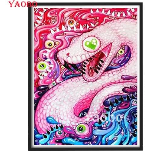 5d Diamond Painting Full Square/Round Drill diy Diamond Embroidery Cartoon pink snake diamond mosaic cross stitch kids gift