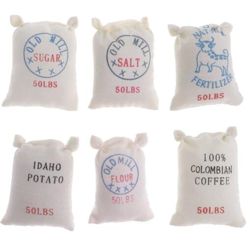 6 Pieces 1/12 Dollhouse Kitchen Accessories Food Bag Food Model