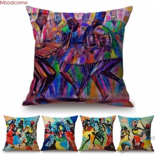 Abstract Impressionism Africa Dancing Lifestyle Home Decorative Car Throw Pillow Matisse Style African Celebration Sofa Cushion
